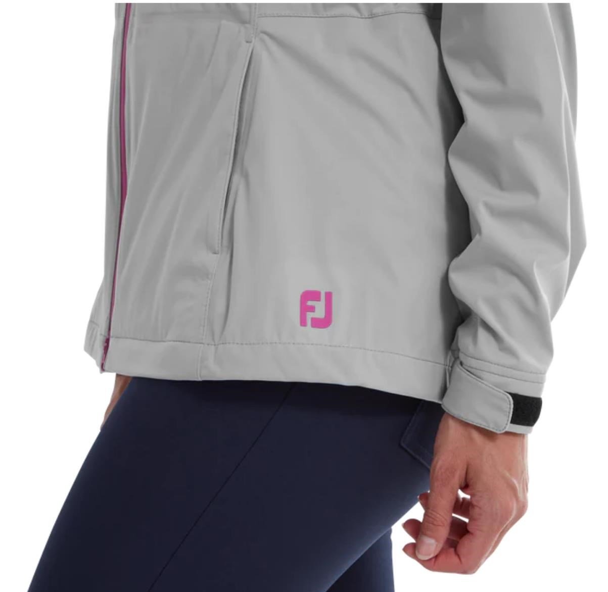 FootJoy Hydroknit damska wodoodporna kurtka, szaro/różowa