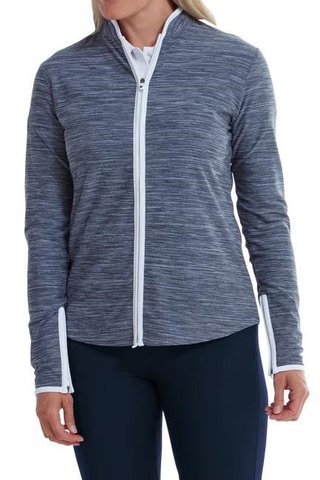 FootJoy Full Zip Space Dye Fleece damska bluza, granatowo/biała