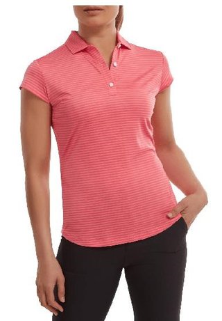 FootJoy Tonal Stripe Lisle damskie polo, coral