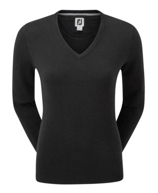FootJoy Wool Blend V-Neck damski sweter, czarny