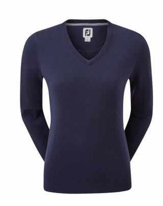 FootJoy Wool Blend V-Neck damski sweter, granatowy