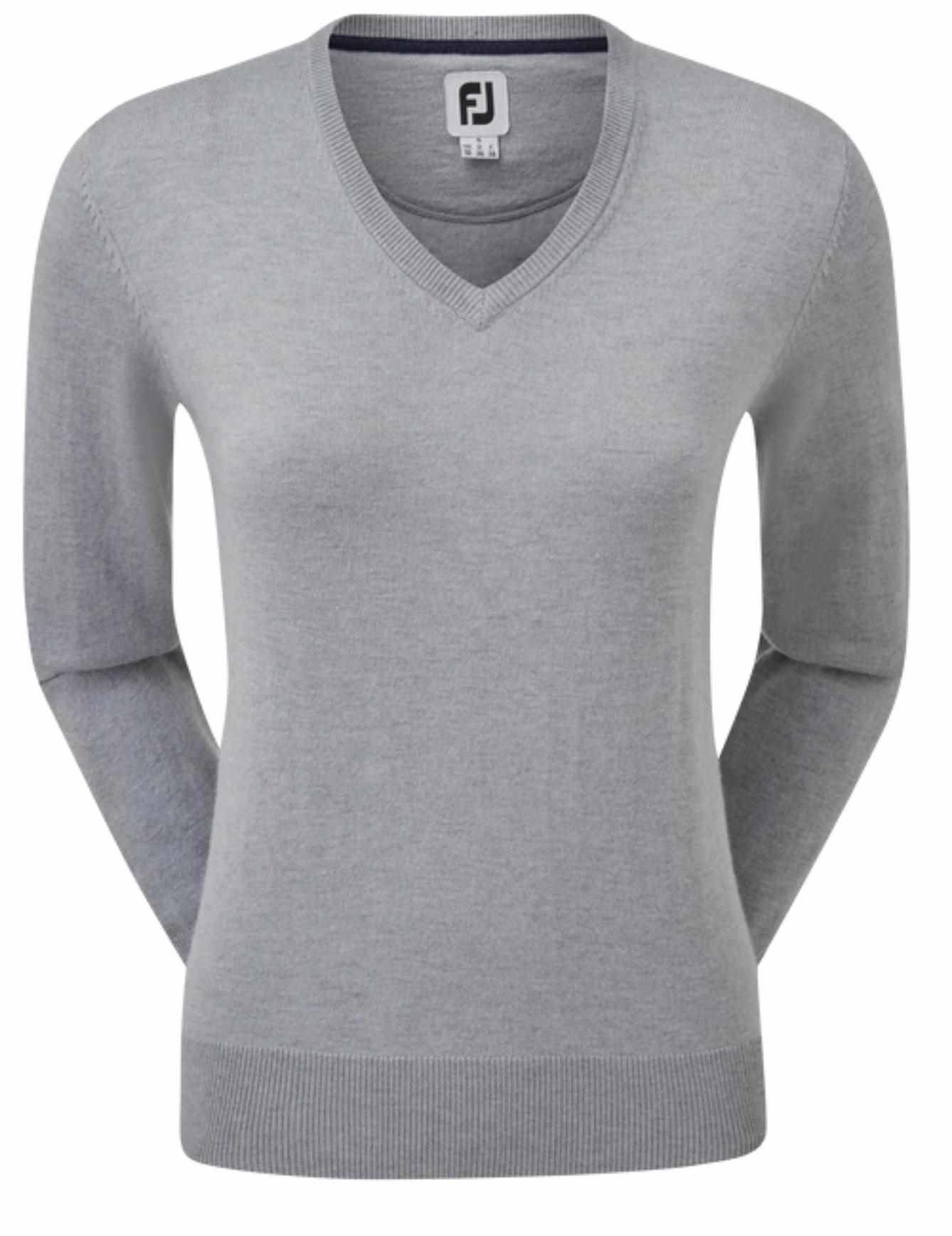FootJoy Wool Blend V-Neck damski sweter, szary