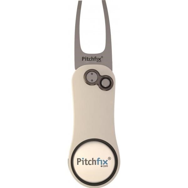 Pitchfix Hybrid 2.0 golf pitchfork + ballmarker, white/green