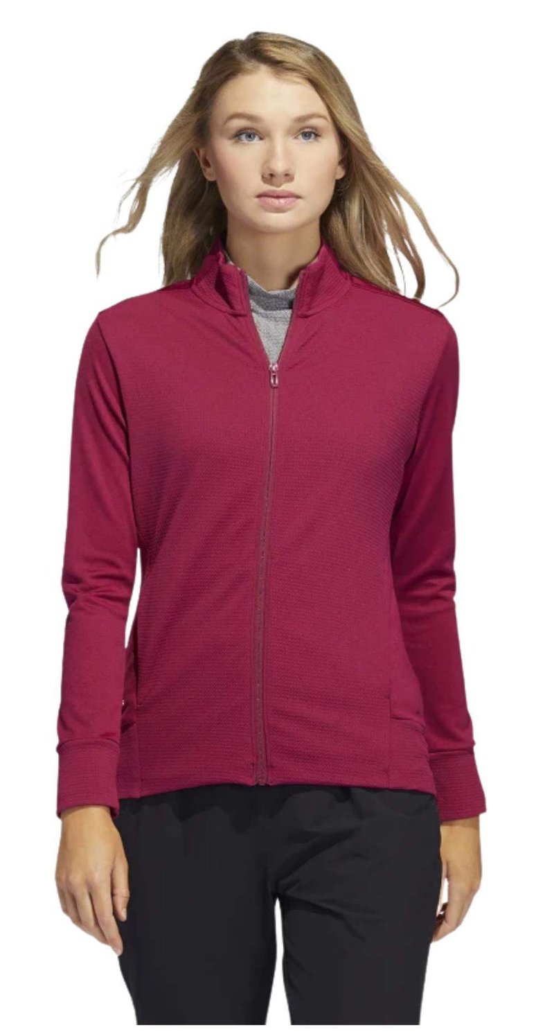 Adidas Textured Full-Zip damska bluza, czerwona