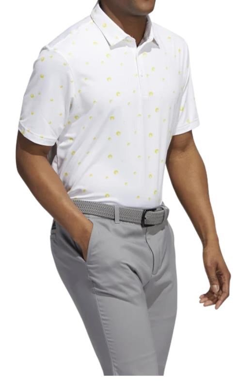 Adidas Ultimate 365 Allover Print męskie polo, biało/żółte