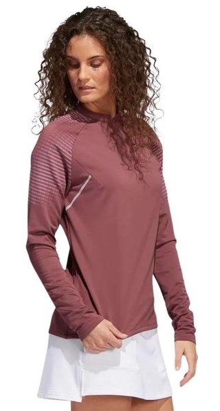 Adidas Cold Rdy Long Sleeve Top Mock bluza damska, burgundy