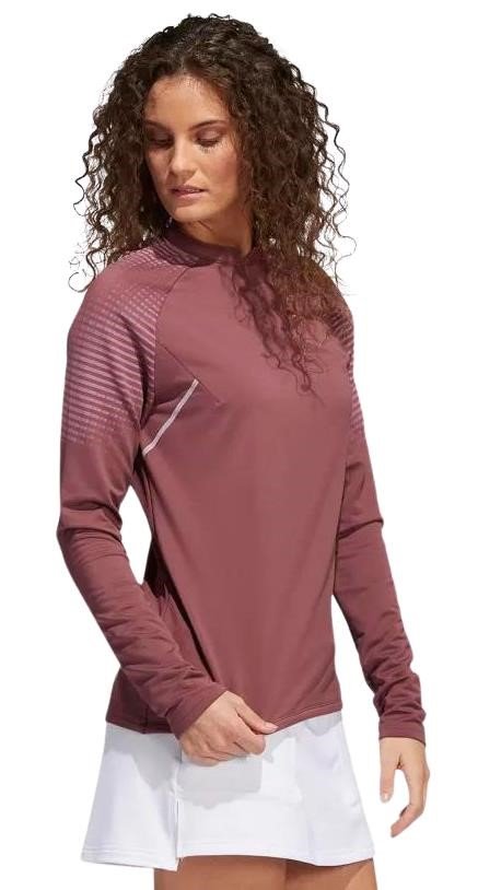 Adidas Cold Rdy Long Sleeve Top Mock bluza damska, burgundy