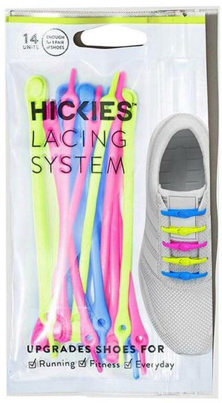 Hickies (14ks) - barevné/neon elastyczne sznurówki, neon multi