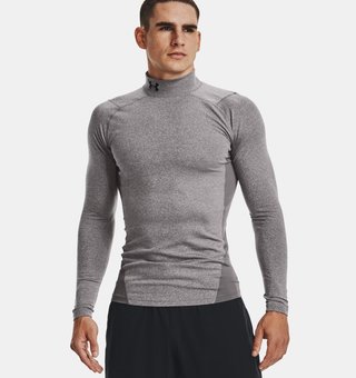 Under Armour ColdGear® Compression Mock męska zimowa koszulka kompresyjna, szara