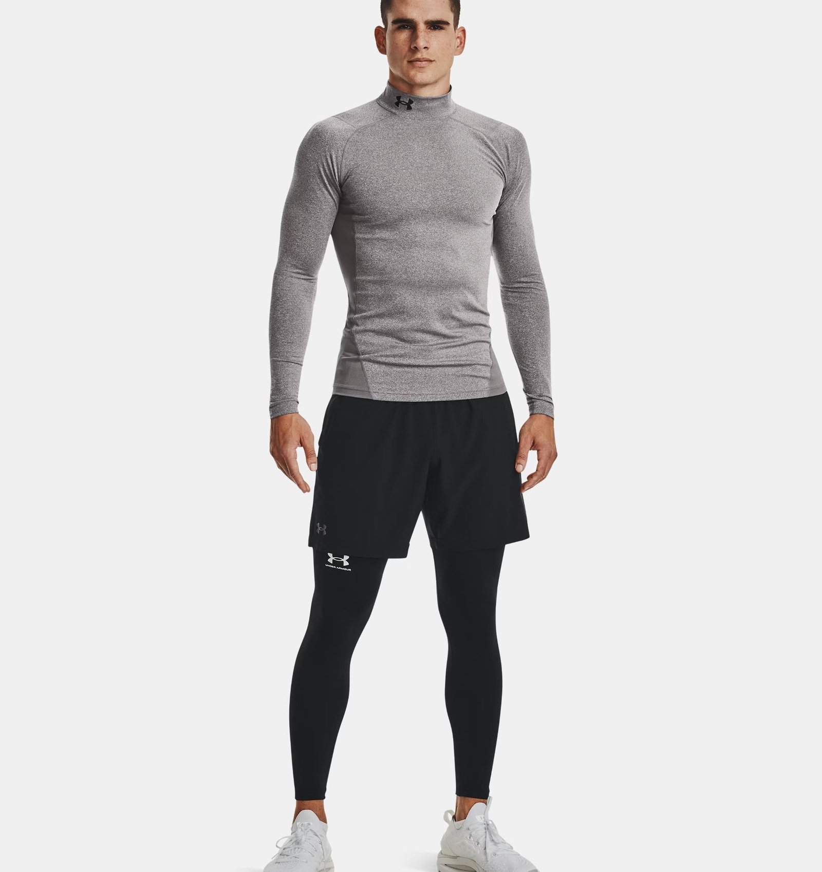 Under Armour ColdGear® Compression Mock męska zimowa koszulka kompresyjna, szara