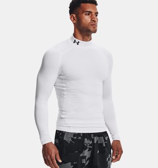 Under Armour ColdGear® Compression Mock męska zimowa koszulka kompresyjna, biała