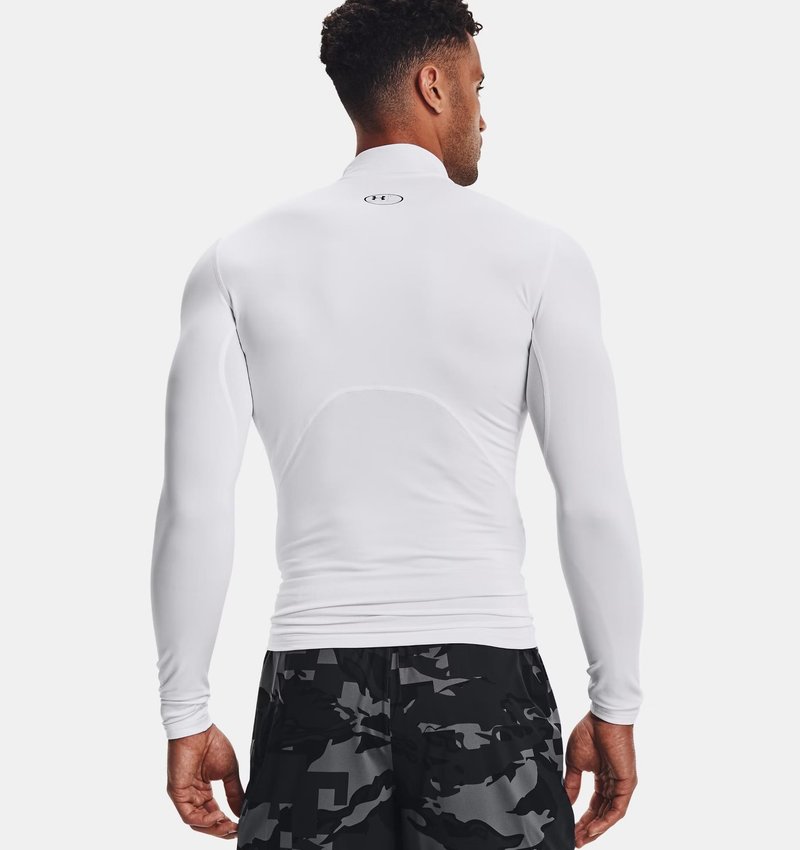 Under Armour ColdGear® Compression Mock męska zimowa koszulka kompresyjna, biała