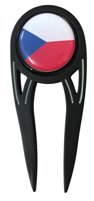 Odyssey Dual divot tool, flaga czeska, czarny
