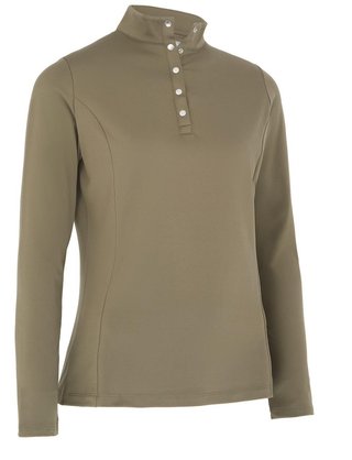 Callaway Thermal Longsleeve Fleece Back Jersey damskie polo, industrial green