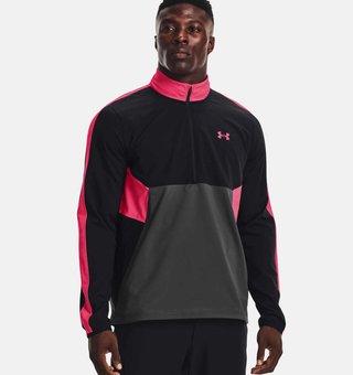 Under Armour Storm Windstrike 1/2 Zip męska kurtka, czarno/szaro/różowa