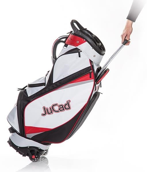 JuCad Bag To Roll cart bag z kółkami, czarno/biało/czerwony