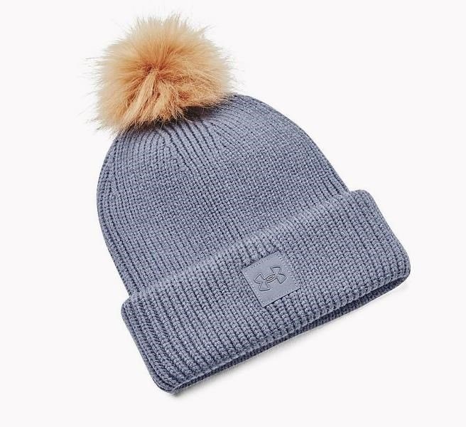 Under Armour Halftime Ribbed Pom damska czapka zimowa, aurora purple