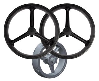 Big Max Spare Part - Wheel Set (2 rear, 1 front) akcesoria do wózka, czarny
