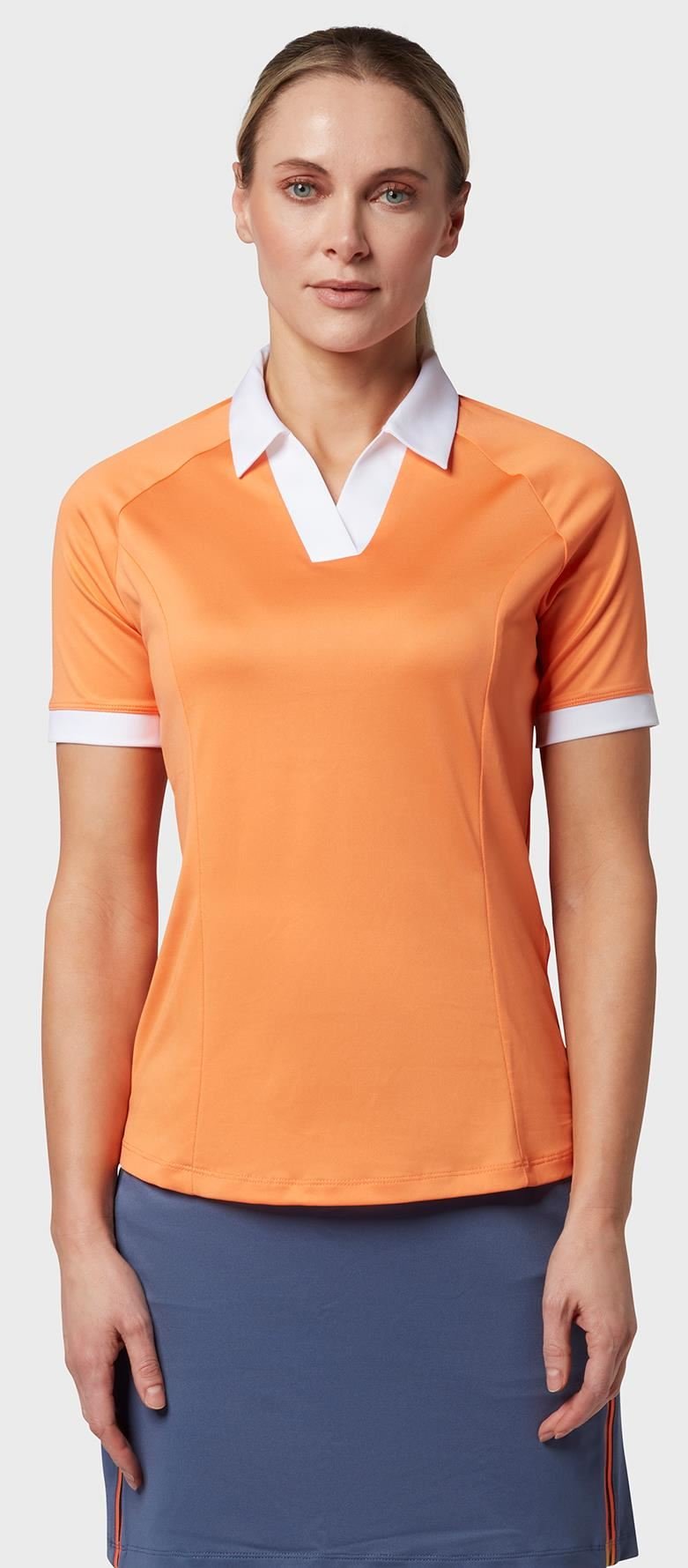 Callaway Short Sleeve Colorblock damskie polo, nectarine