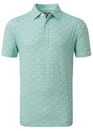 FootJoy Confetti Print Pique męskie polo, aqua surf