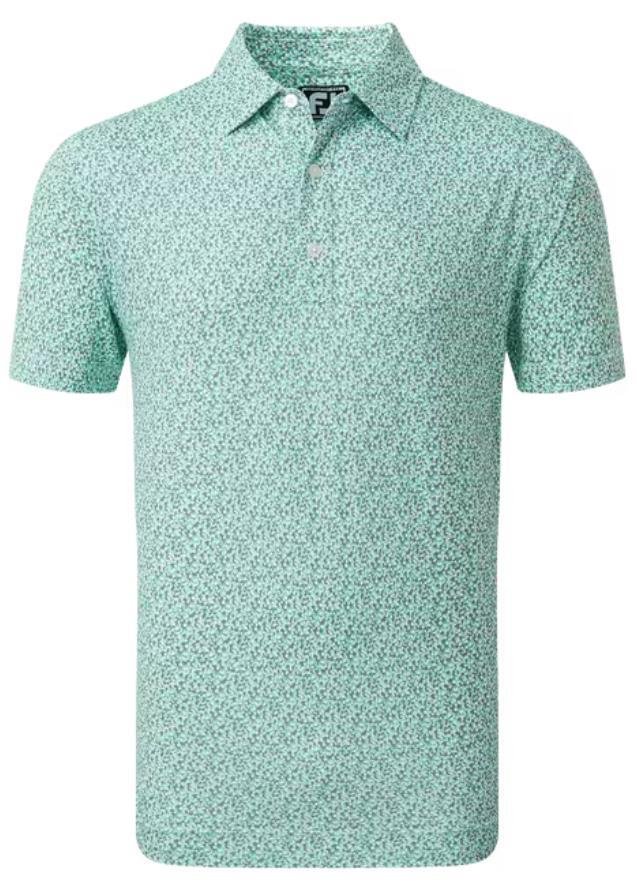 FootJoy Confetti Print Pique męskie polo, aqua surf
