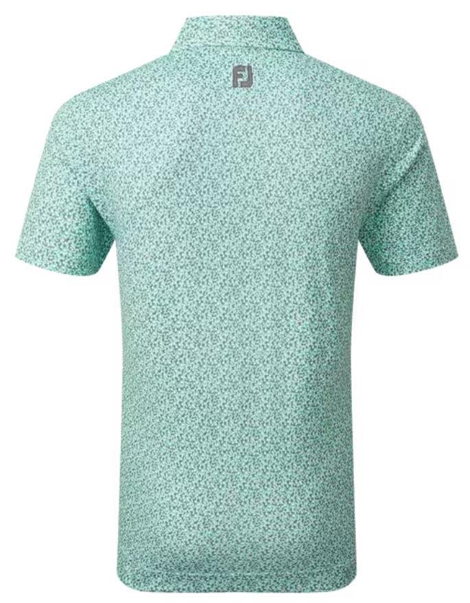 FootJoy Confetti Print Pique męskie polo, aqua surf