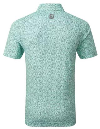 FootJoy Confetti Print Pique męskie polo, aqua surf
