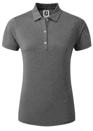FootJoy Heather Self-Collar Lisle damskie polo, czarne