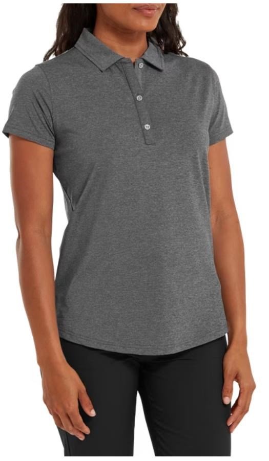 FootJoy Heather Self-Collar Lisle damskie polo, czarne