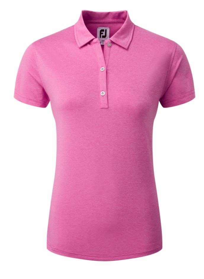 FootJoy Heather Self-Collar Lisle damskie polo, różowe