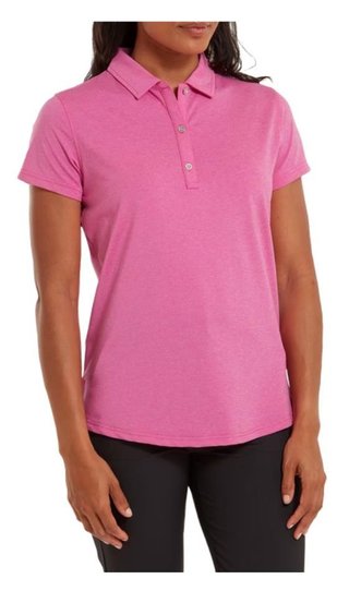 FootJoy Heather Self-Collar Lisle damskie polo, różowe