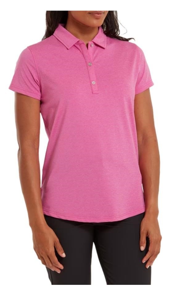 FootJoy Heather Self-Collar Lisle damskie polo, różowe