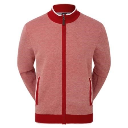 FootJoy Full-Zip Lined męski sweter, czerwony
