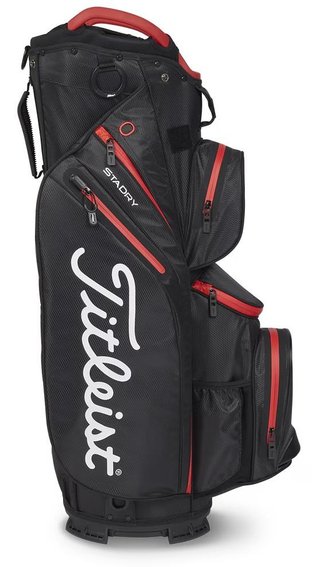 Titleist 14 StaDry cart bag, czarny/czarny/czerwony