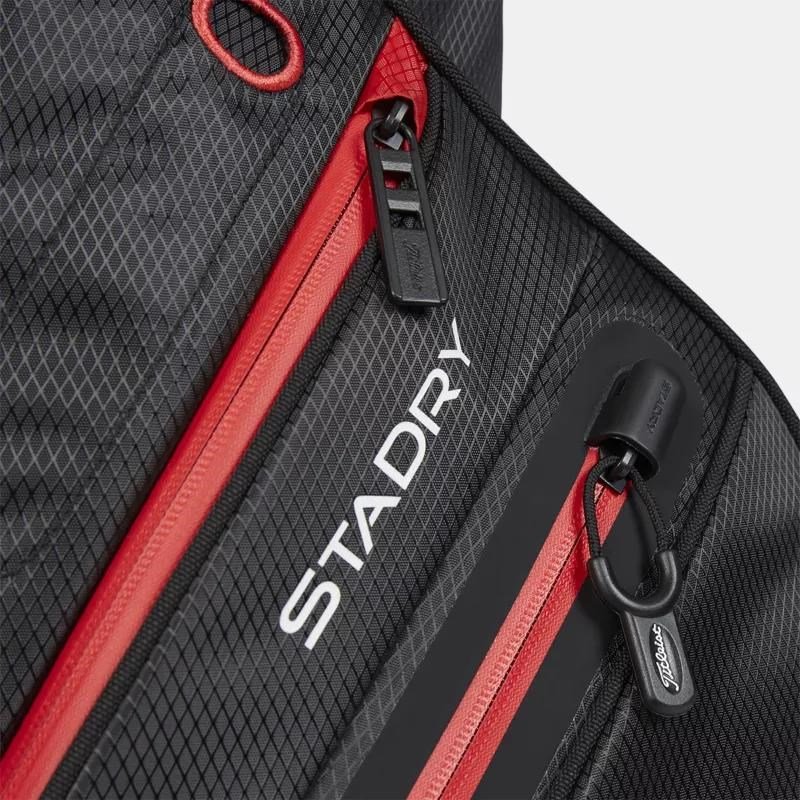 Titleist 14 StaDry cart bag, czarny/czarny/czerwony