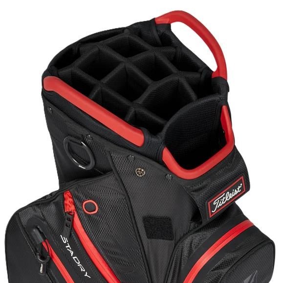 Titleist 14 StaDry cart bag, czarny/czarny/czerwony