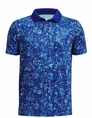 Under Armour Performance Floral Speckle dziecięce polo, niebieskie