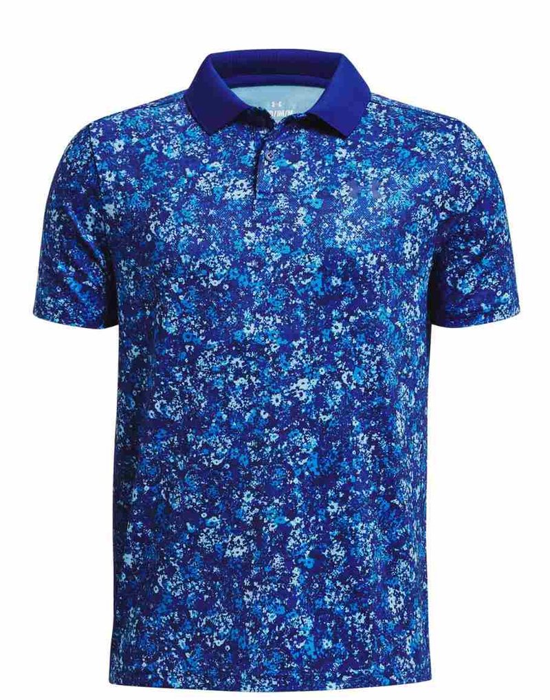 Under Armour Performance Floral Speckle dziecięce polo, niebieskie