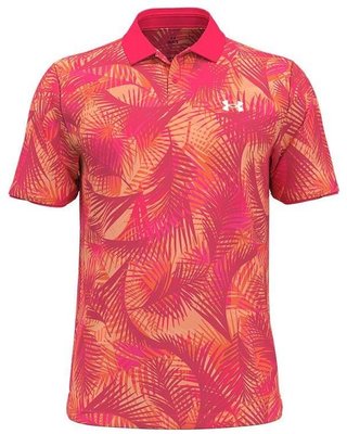 Under Armour Iso-Chill Print Palm męskie polo, różowe