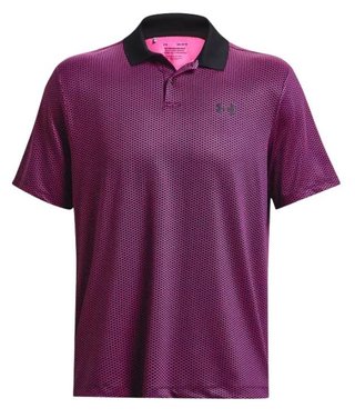 Under Armour Performance 3.0 Printed męskie polo, czarno/różowe