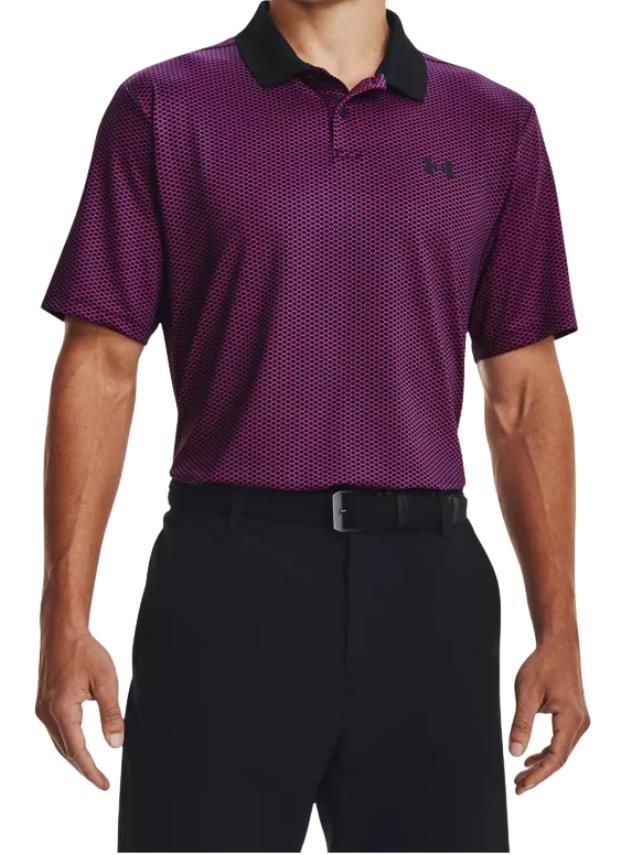 Under Armour Performance 3.0 Printed męskie polo, czarno/różowe