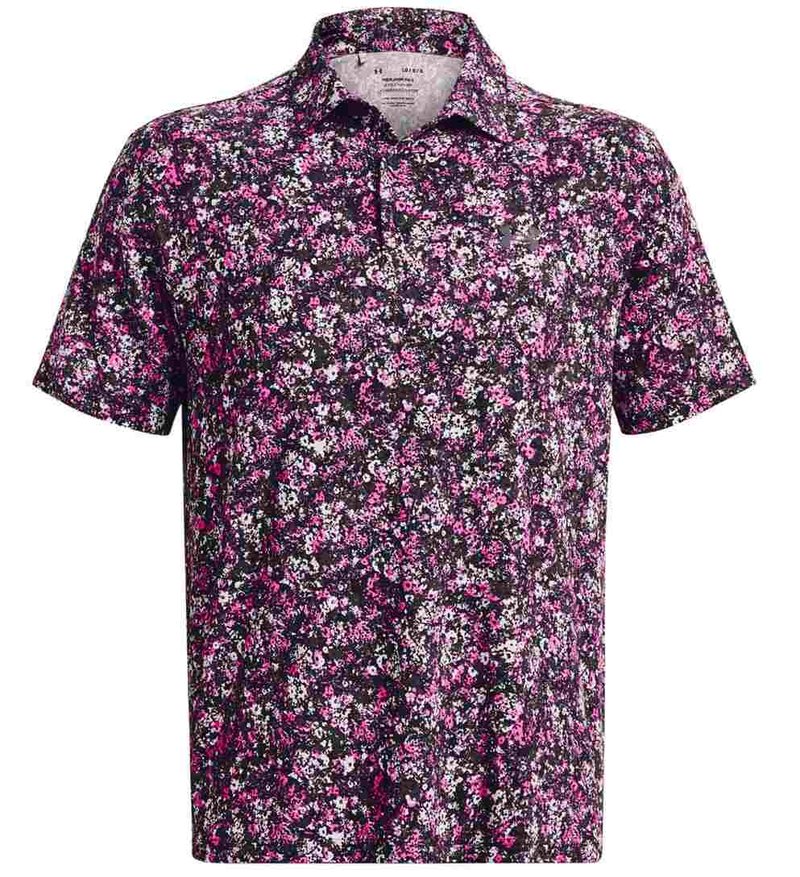 Under Armour Playoff 3.0 Printed męskie polo, czarno/różowe