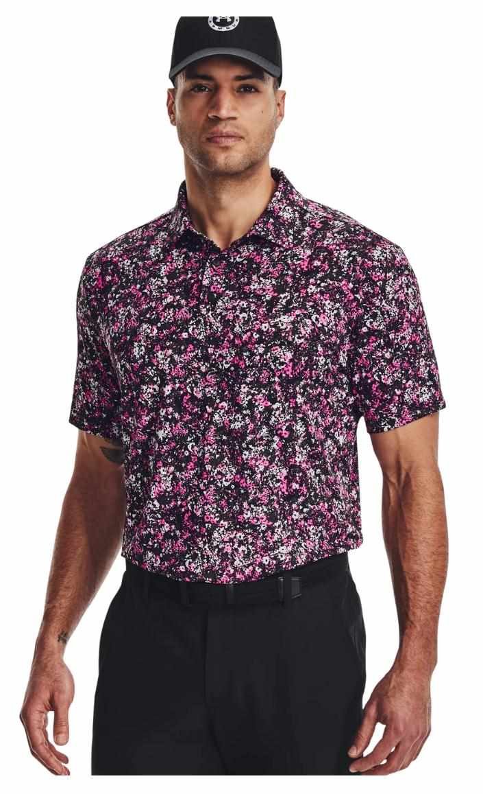 Under Armour Playoff 3.0 Printed męskie polo, czarno/różowe