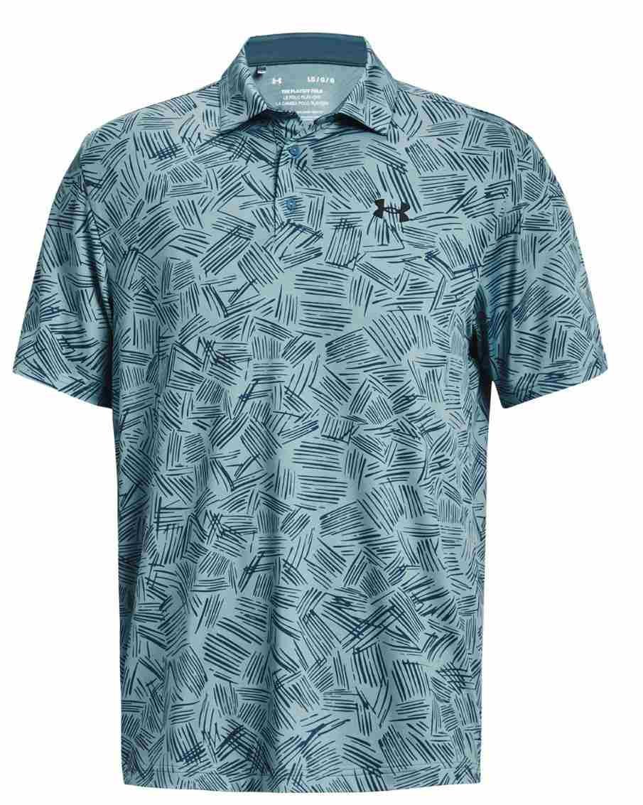 Under Armour Playoff 3.0 Printed męskie polo, still water/static blue
