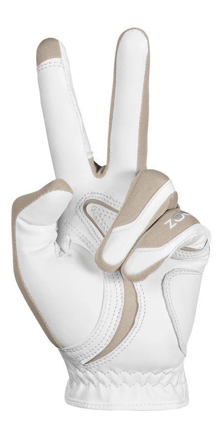 Zoom Hybrid damska rękawiczka golfowa, biało/beżowa