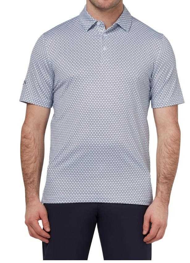 Callaway Trademark Ombre Chev Print męskie polo, białe