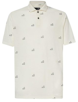 Oakley Golf Flag Pattern męskie polo, arctic white