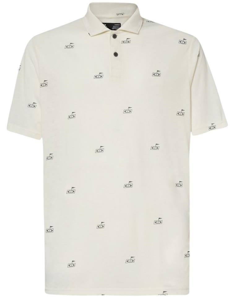 Oakley Golf Flag Pattern męskie polo, arctic white