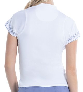 Lucky in Love Ikat Stripe damskie polo, białe