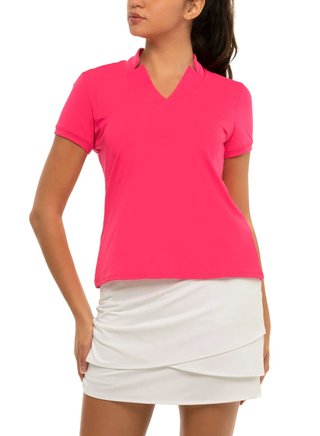 Lucky in Love Chi Chi Short Sleeve damskie polo, różowe
